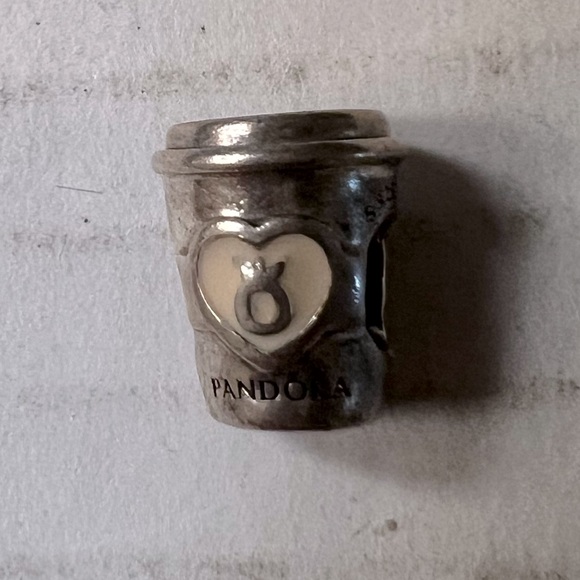 Authentic PANDORA Take a Break Coffee Cup Charm 797185EN160 - See Photos - Picture 1 of 6
